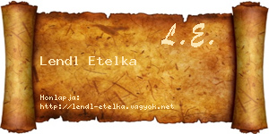 Lendl Etelka névjegykártya